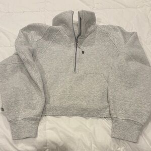 Lululemon Gray scuba cropped funnel neck half zip Sweatshirt